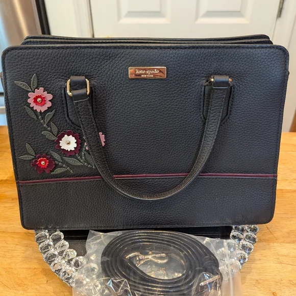 Kate Spade Reese Floral Leather Satchel NWOT - Picture 10 of 16
